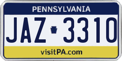 PA license plate JAZ3310