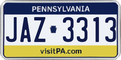 PA license plate JAZ3313