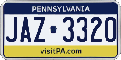 PA license plate JAZ3320