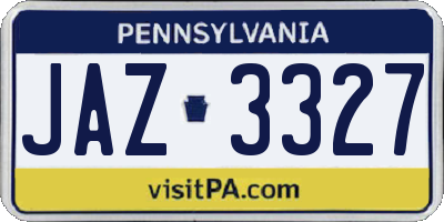 PA license plate JAZ3327