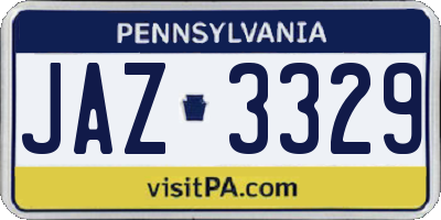 PA license plate JAZ3329