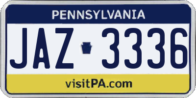 PA license plate JAZ3336
