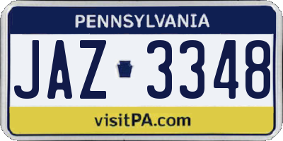 PA license plate JAZ3348