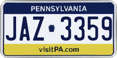 PA license plate JAZ3359