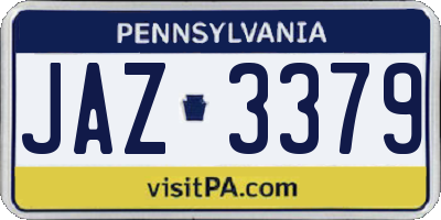 PA license plate JAZ3379