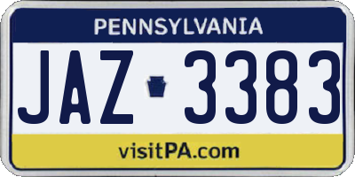 PA license plate JAZ3383