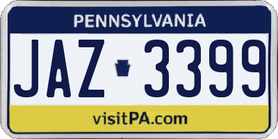 PA license plate JAZ3399
