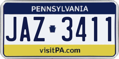 PA license plate JAZ3411