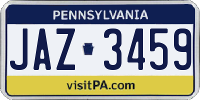 PA license plate JAZ3459