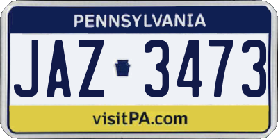 PA license plate JAZ3473