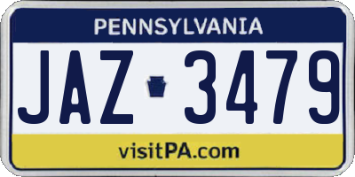 PA license plate JAZ3479