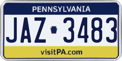 PA license plate JAZ3483