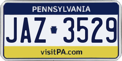 PA license plate JAZ3529