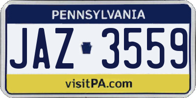 PA license plate JAZ3559