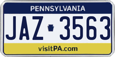 PA license plate JAZ3563