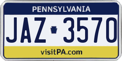 PA license plate JAZ3570