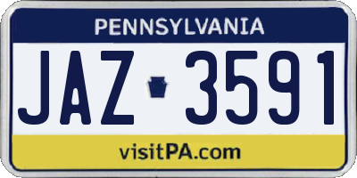 PA license plate JAZ3591