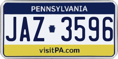 PA license plate JAZ3596