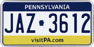 PA license plate JAZ3612