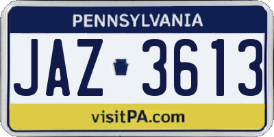 PA license plate JAZ3613