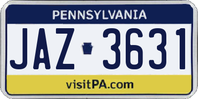 PA license plate JAZ3631