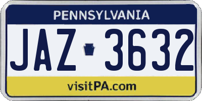 PA license plate JAZ3632