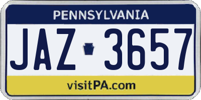 PA license plate JAZ3657