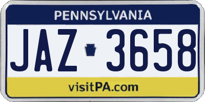 PA license plate JAZ3658