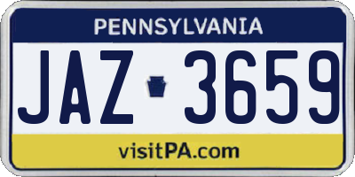 PA license plate JAZ3659