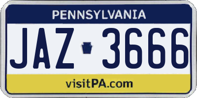 PA license plate JAZ3666