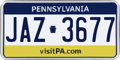 PA license plate JAZ3677