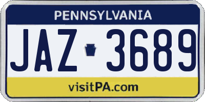 PA license plate JAZ3689