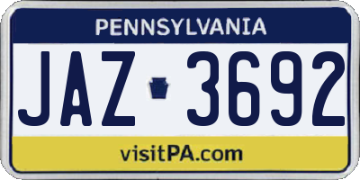 PA license plate JAZ3692