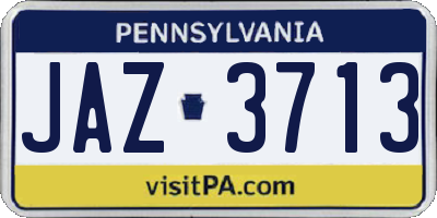 PA license plate JAZ3713