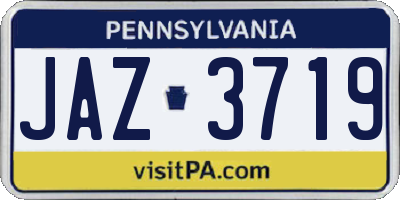 PA license plate JAZ3719