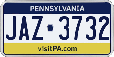PA license plate JAZ3732