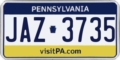 PA license plate JAZ3735