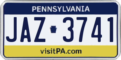 PA license plate JAZ3741