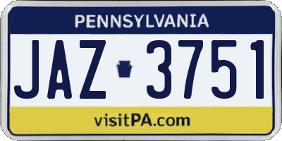 PA license plate JAZ3751
