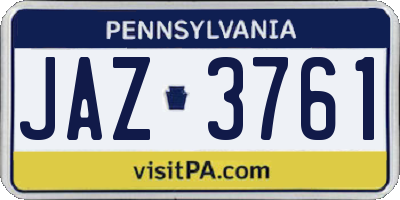 PA license plate JAZ3761