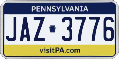 PA license plate JAZ3776