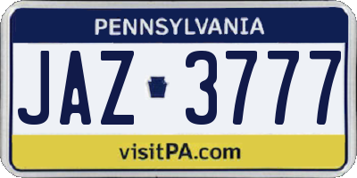PA license plate JAZ3777