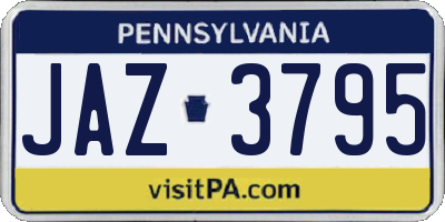 PA license plate JAZ3795