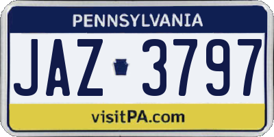 PA license plate JAZ3797