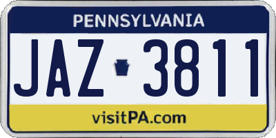 PA license plate JAZ3811