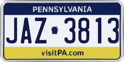PA license plate JAZ3813