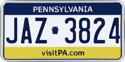 PA license plate JAZ3824
