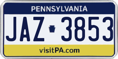 PA license plate JAZ3853
