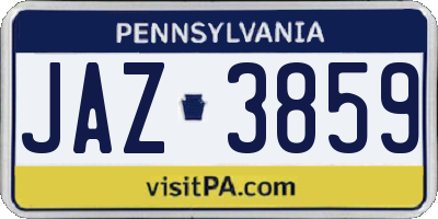 PA license plate JAZ3859