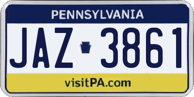 PA license plate JAZ3861